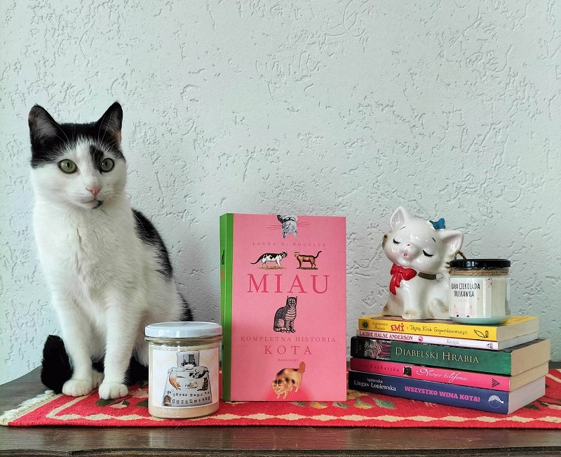 Okładka książki pt.: „Miau. Kompletna historia kotów". 